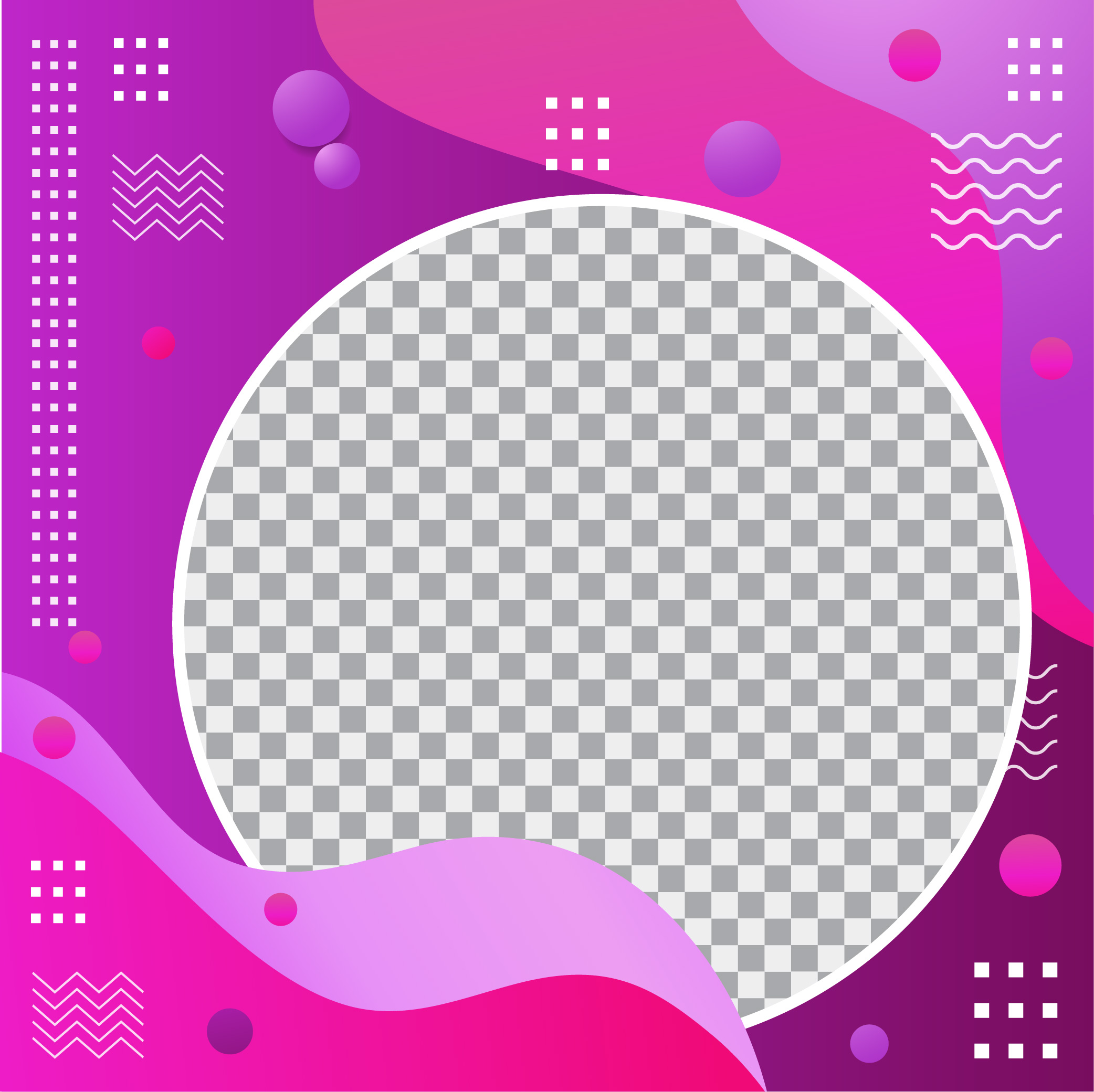 Purple and pink modern profile picture frame design 1265905 Vector Art