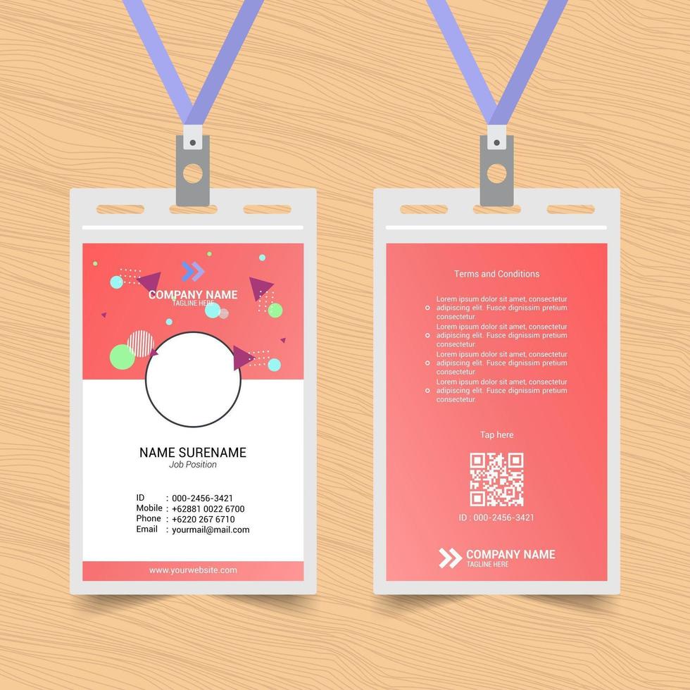 Colorful Gemetric Shape Identity Card vector