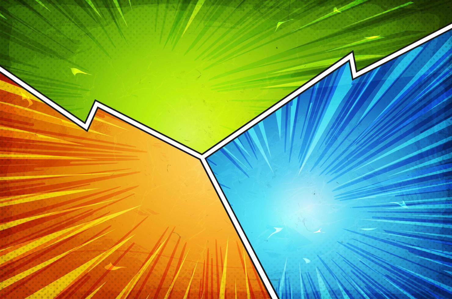 Three Section Comic Books Action Layout vector