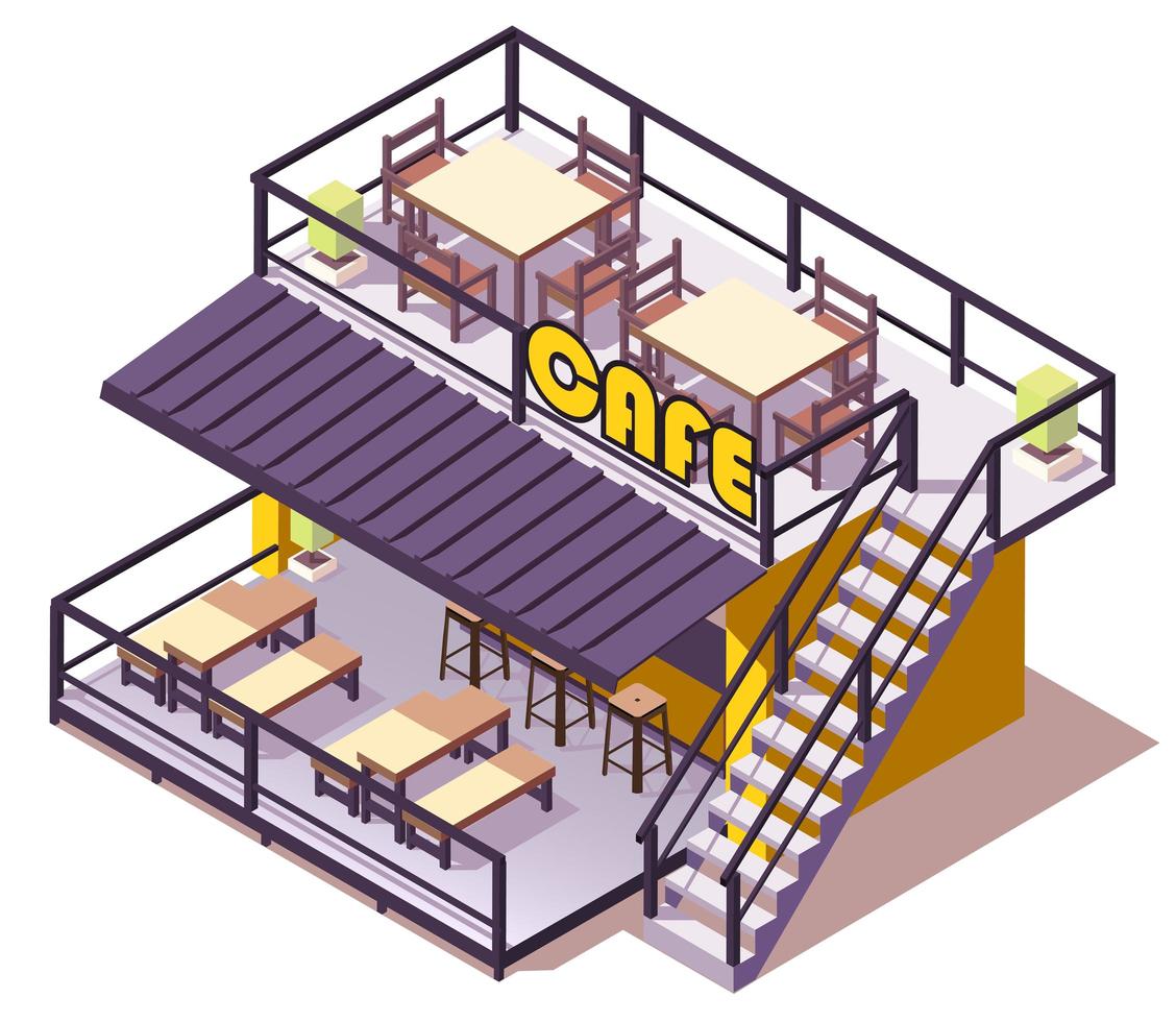 Isometric container cafe vector
