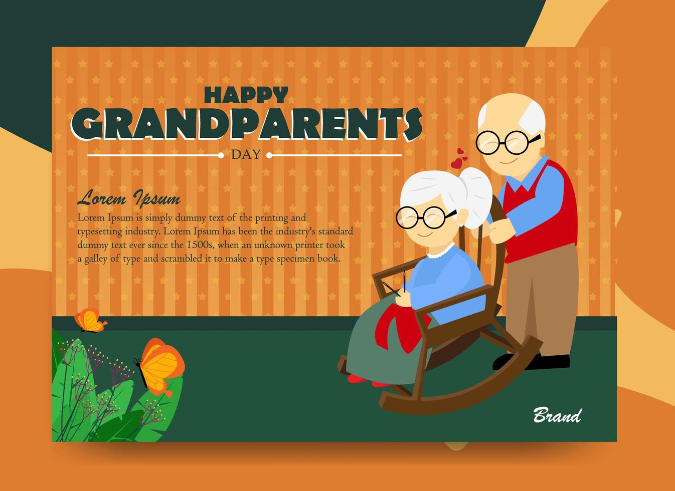 cartel del día de los abuelos vector