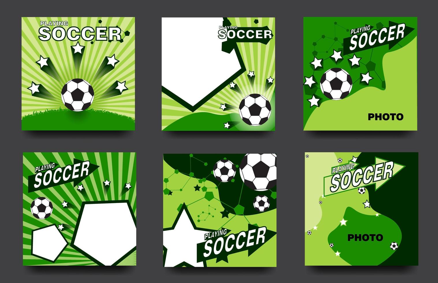 Social media football or soccer set vector