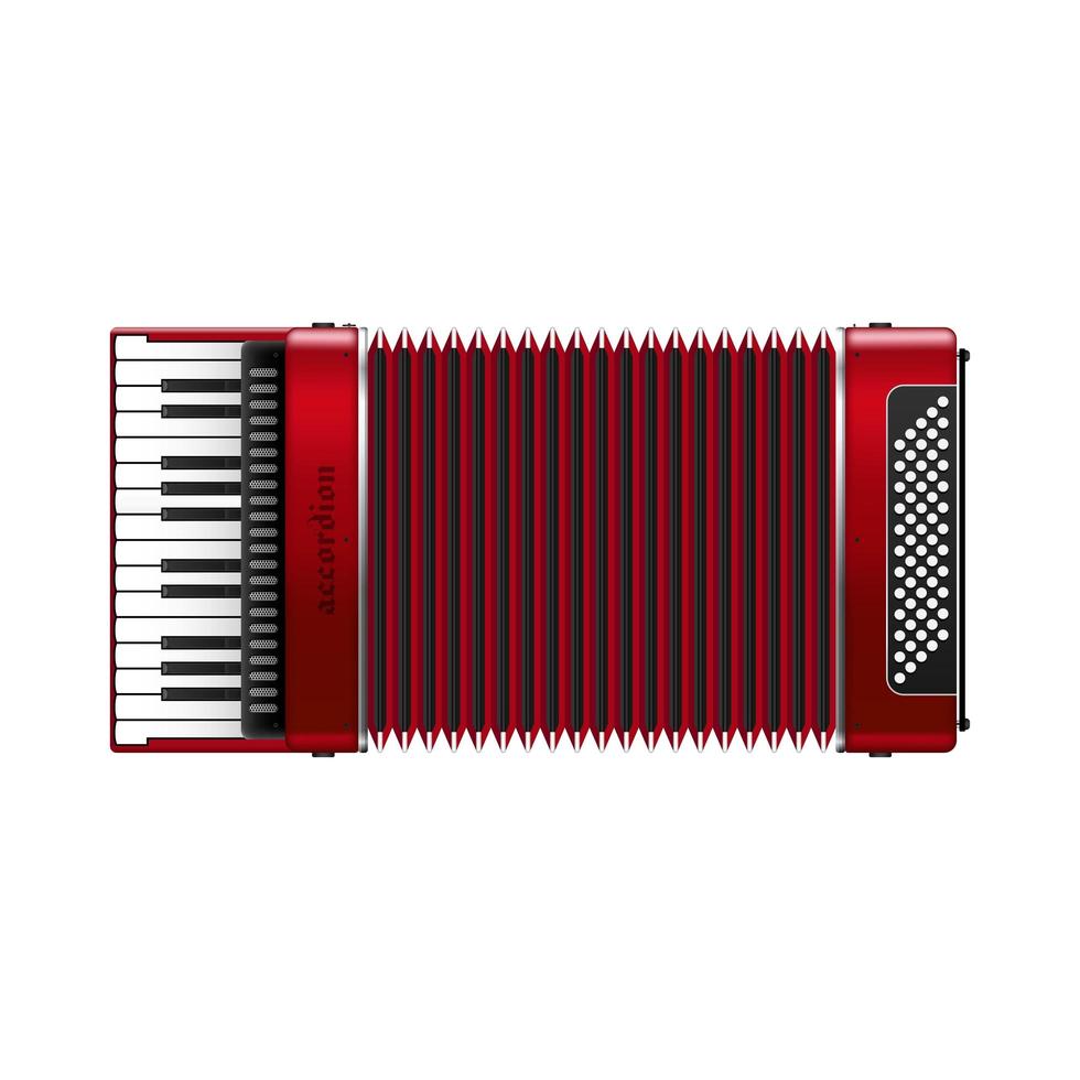 Realistic red accordion  vector