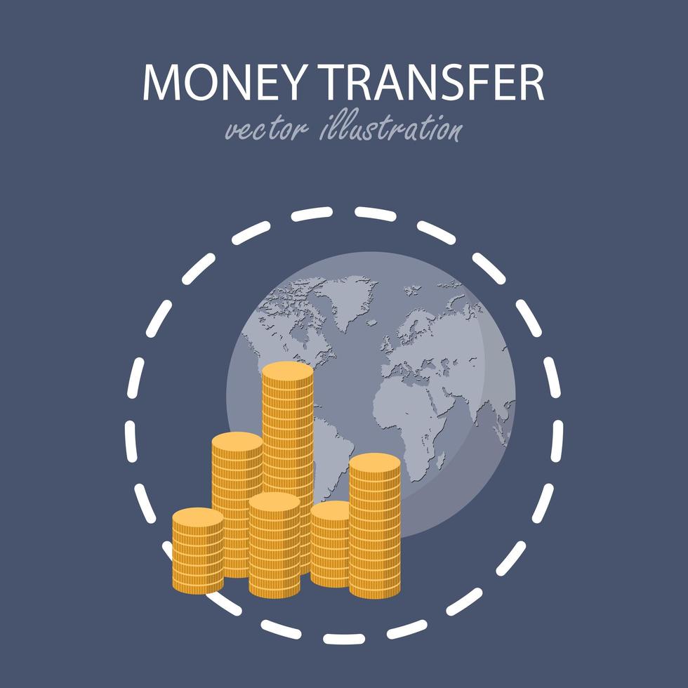 concepto de transferencia de dinero. pago en línea. vector