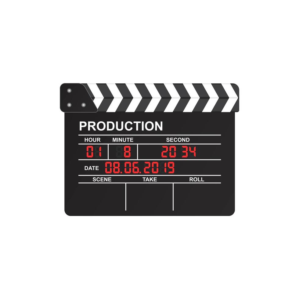 Movie clapper board vector