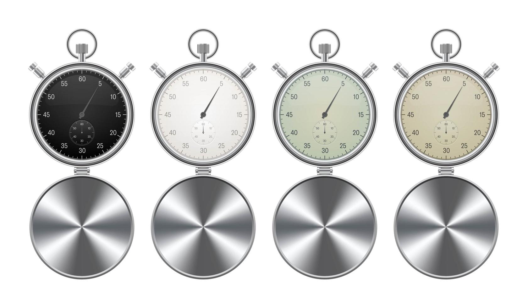 Set of stopwatches isolated vector