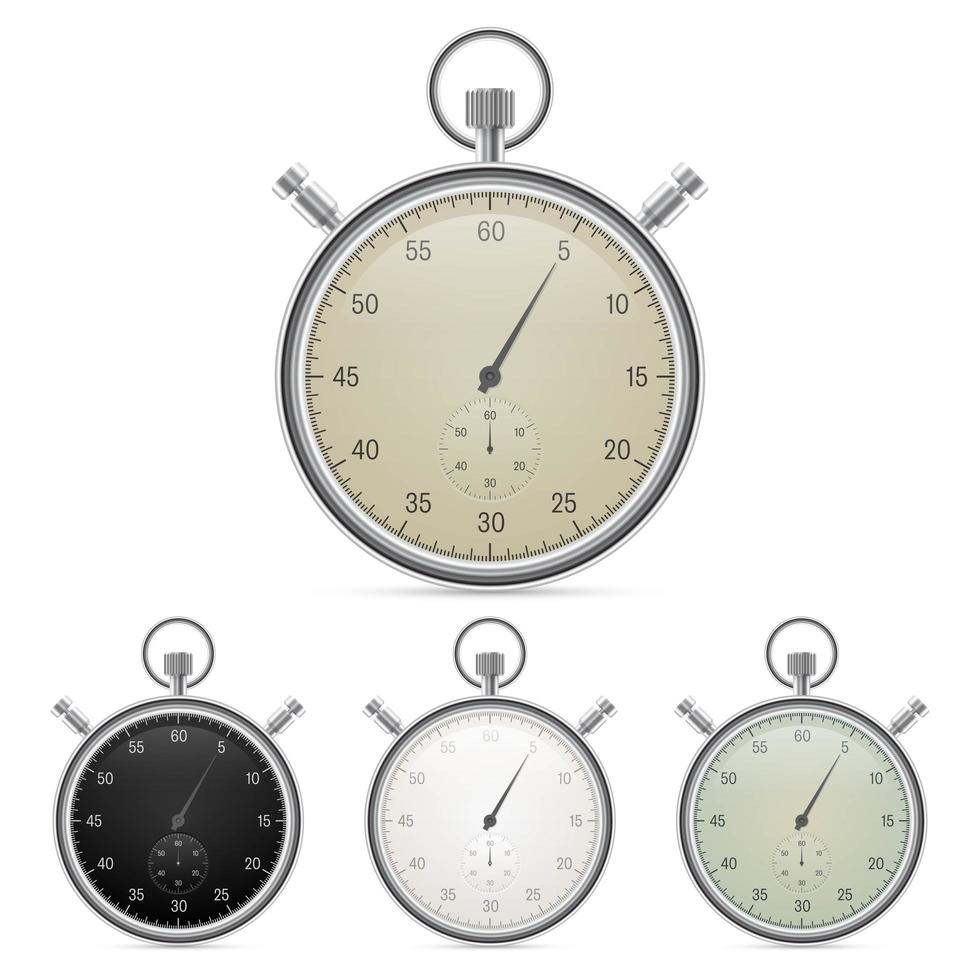 Vintage stopwatches isolated vector