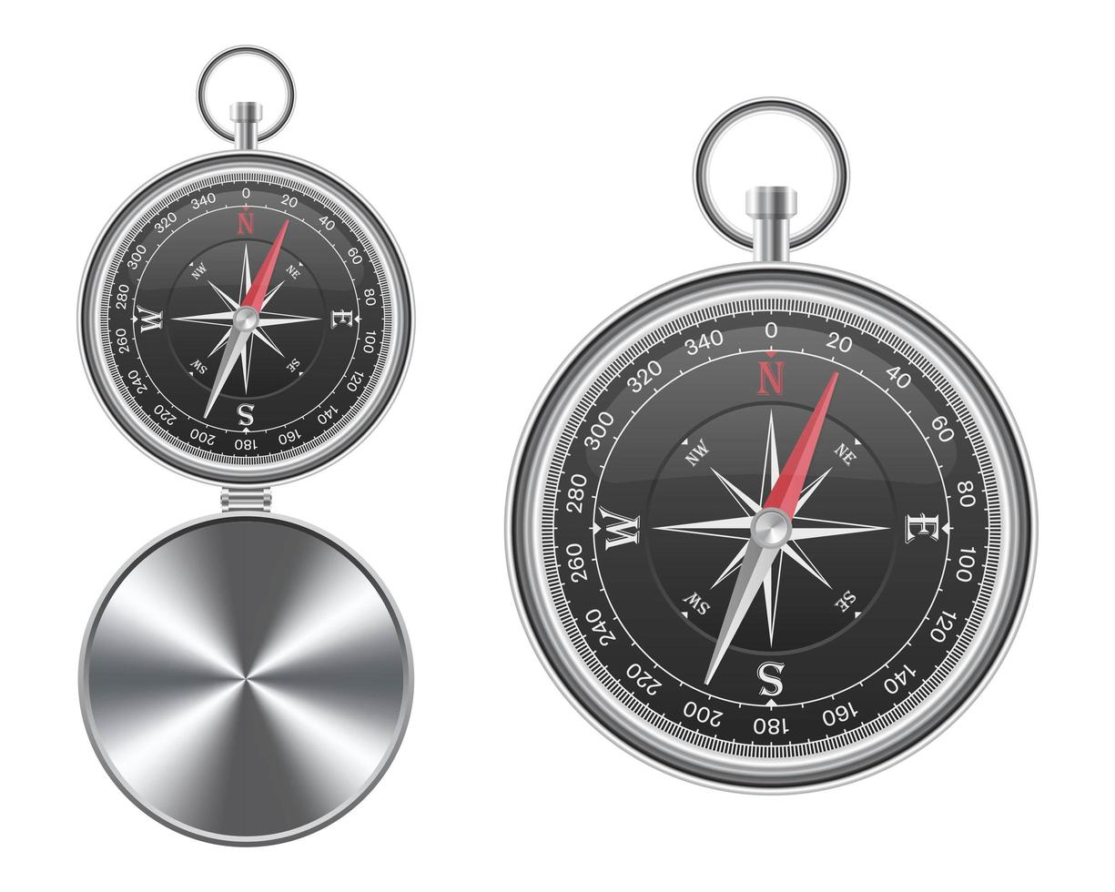 Two magnetic compass isolated  vector