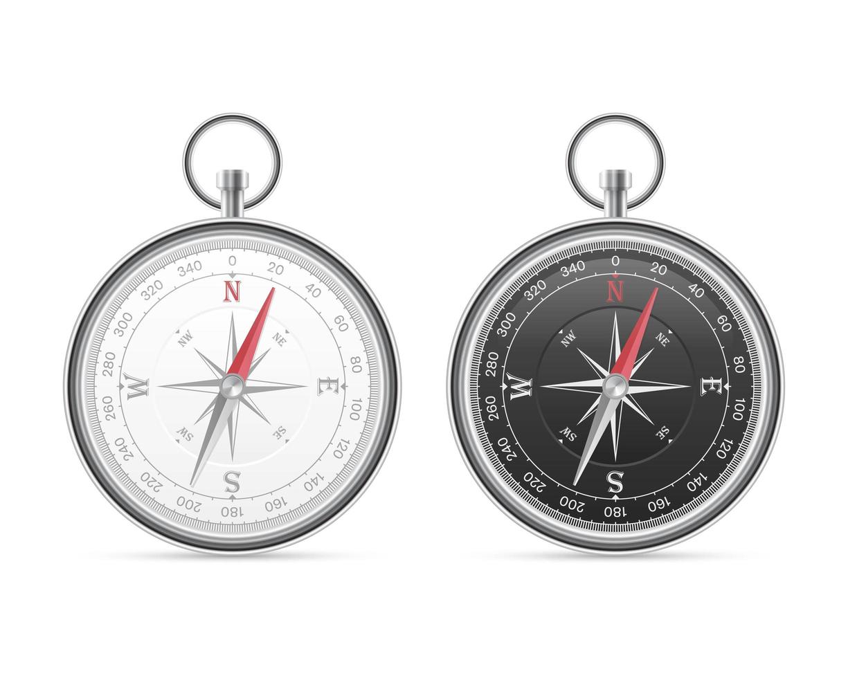 Magnetic compass isolated vector