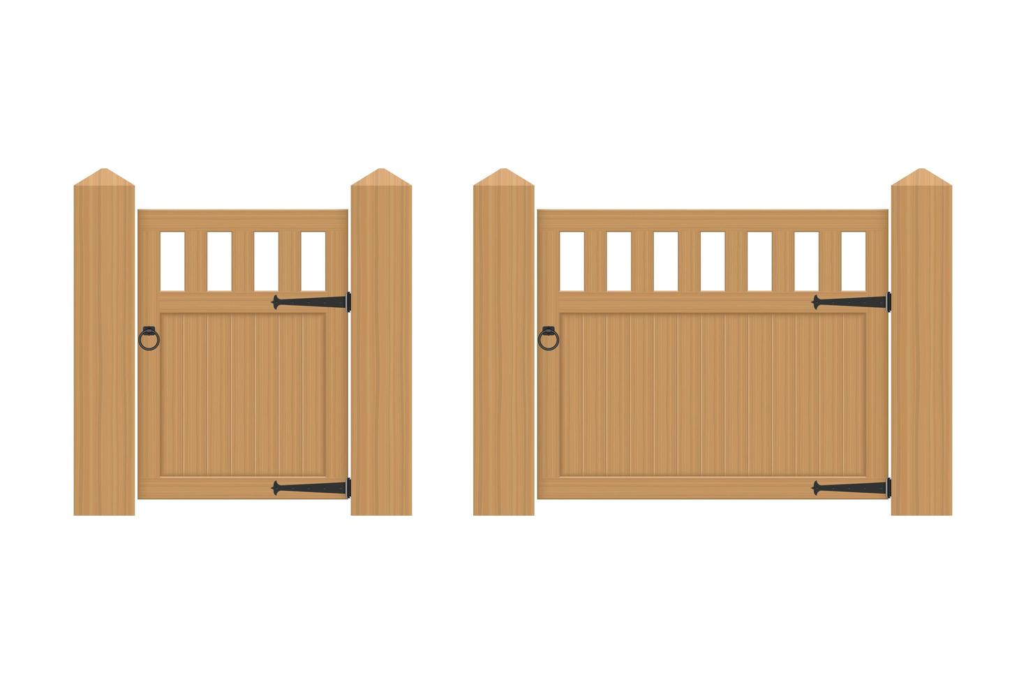 Vintage wooden gate vector