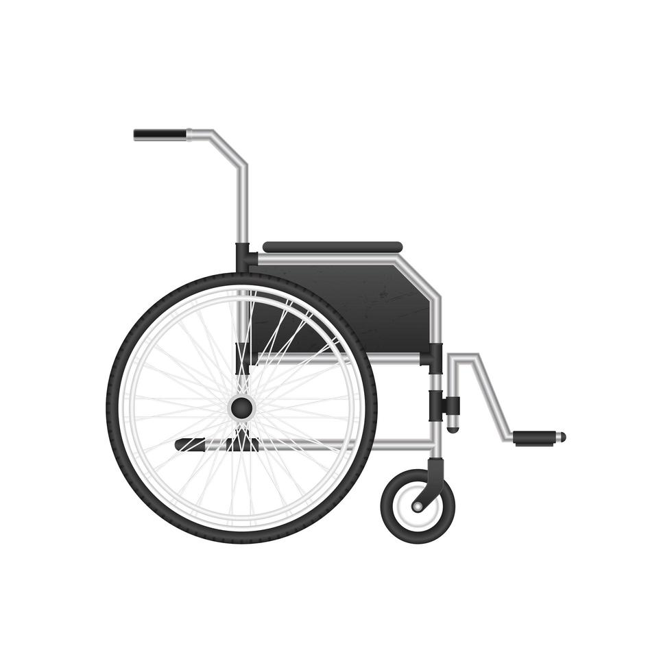 silla de ruedas aislada en blanco vector