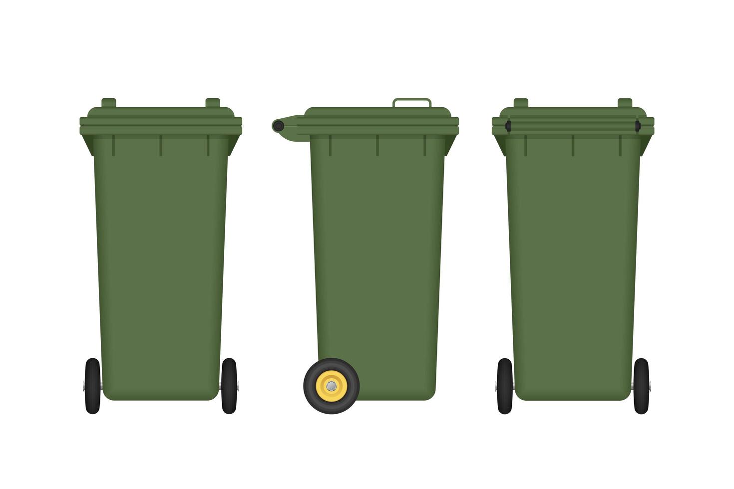 Green wheelie bin isolated  vector