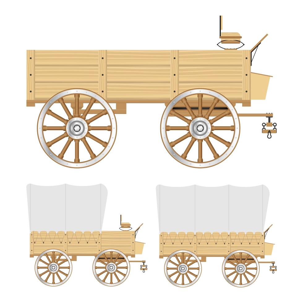 Wild west wagon isolated  vector