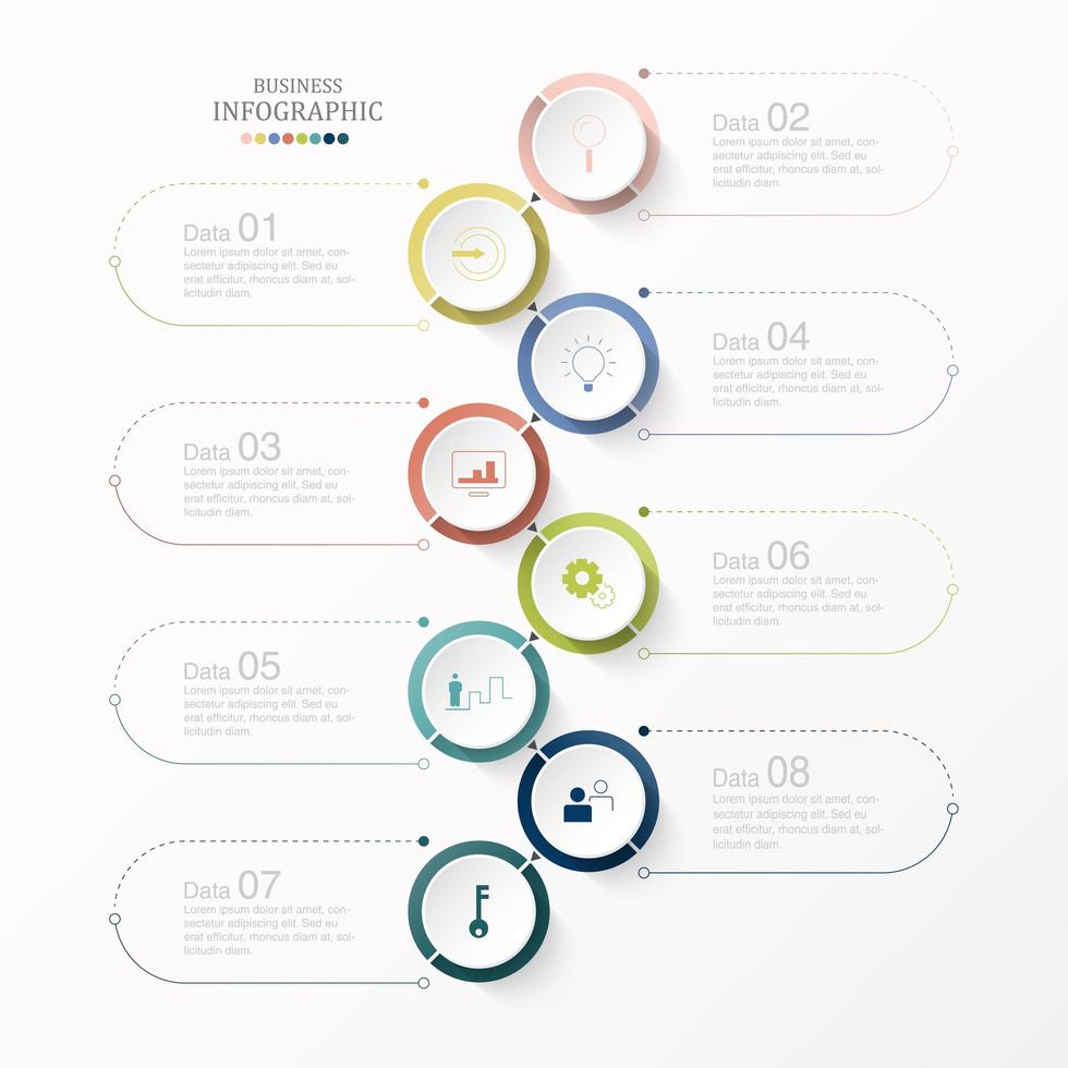 Circle Infographics and Work Icons vector