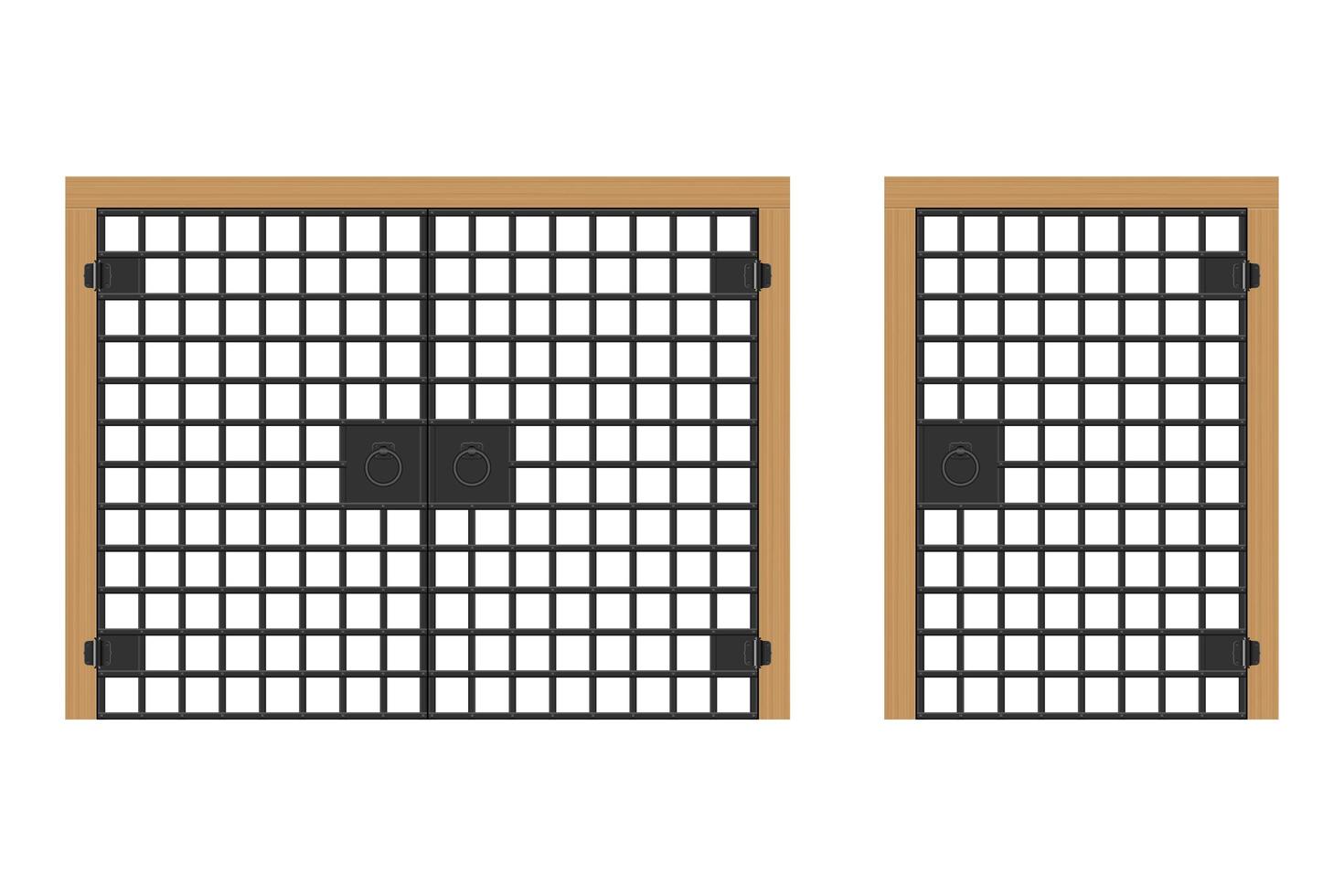 puertas antiguas con barras de acero vector