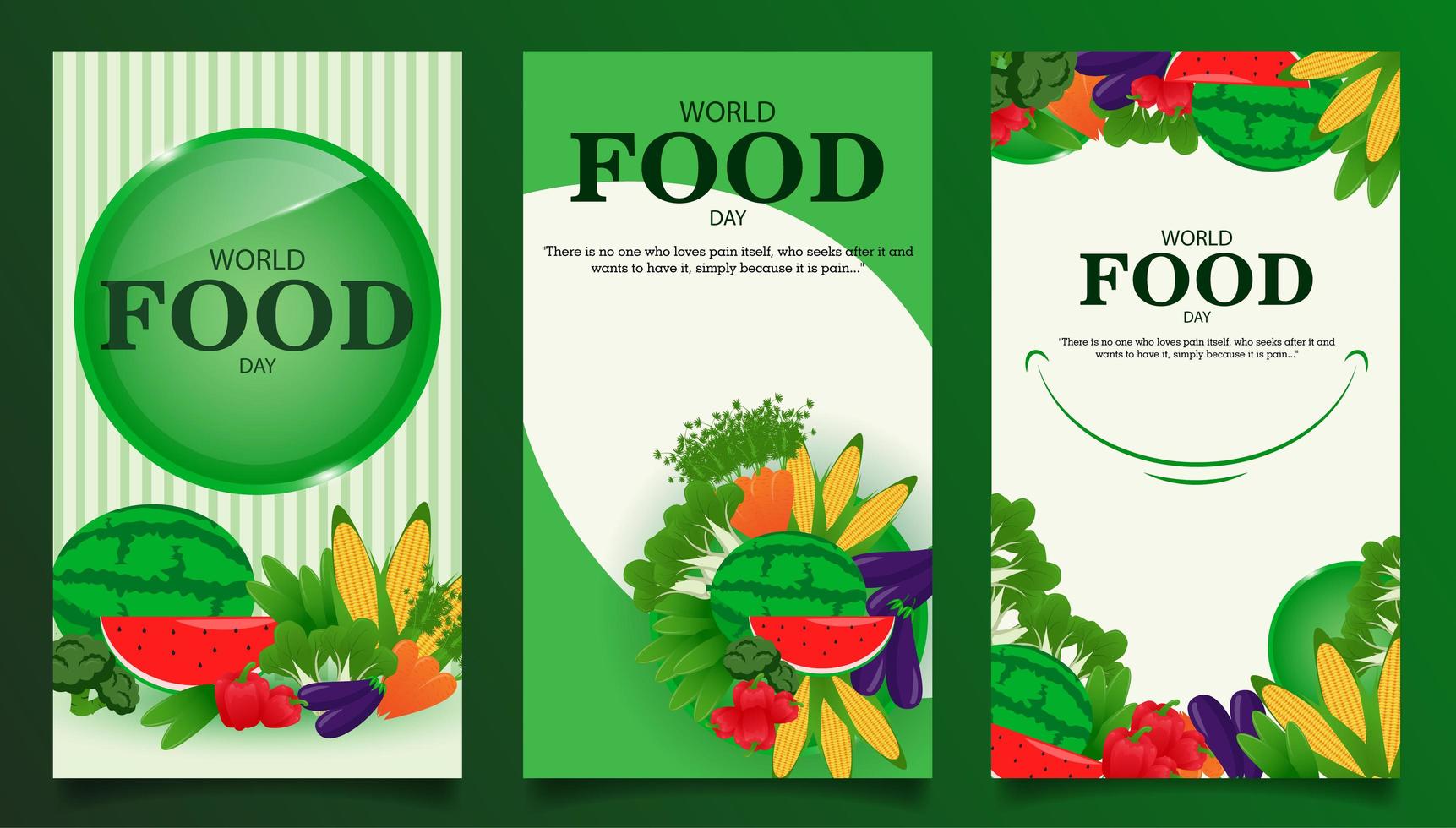 Social media story templates for world food day vector