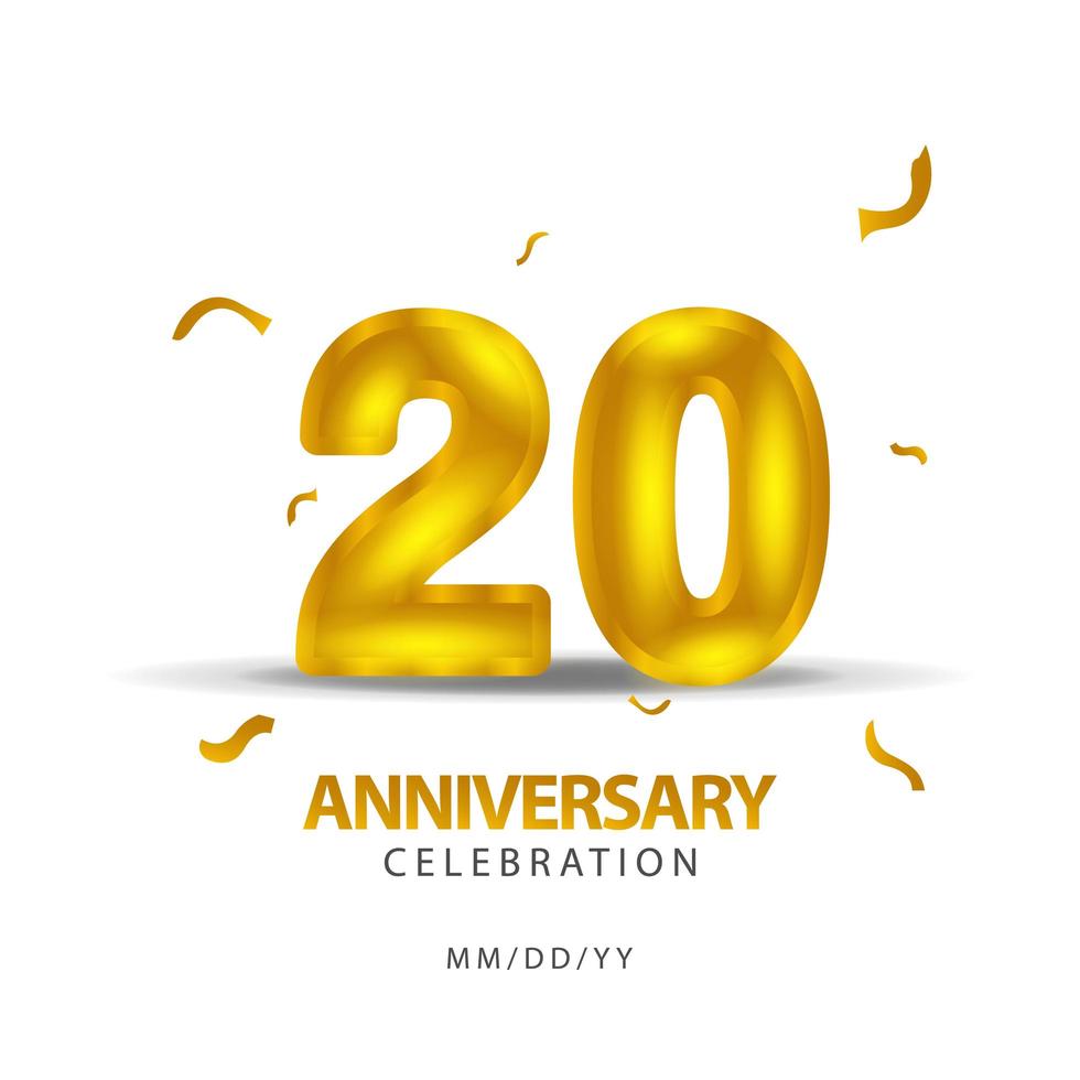20th Anniversary And Birthday Celebration Banner Or Card Template 20th Anniversary And Birthday Celebration Banner Or Card Template