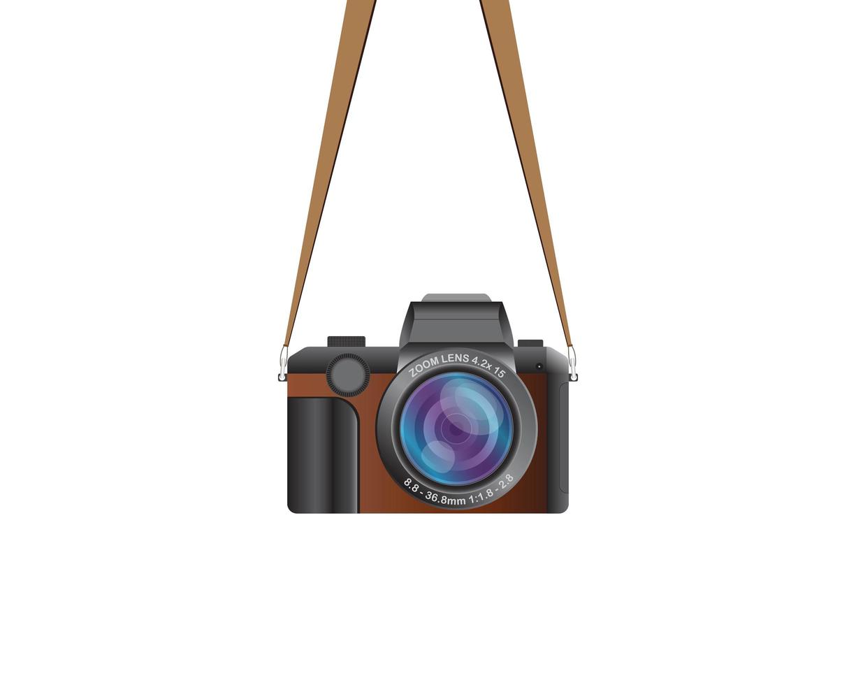 Hanging vintage camera isolated  vector