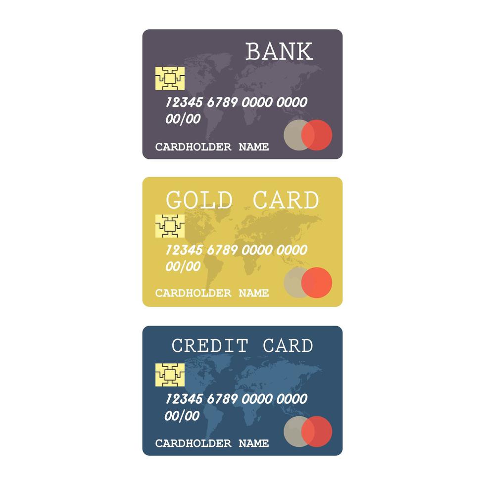 conjunto de tarjeta de crédito vector