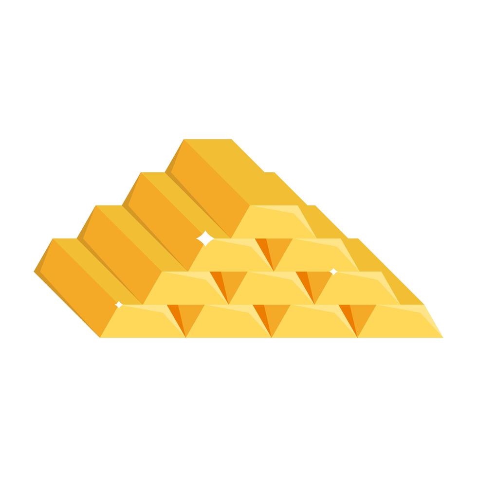 Gold bars isolated vector