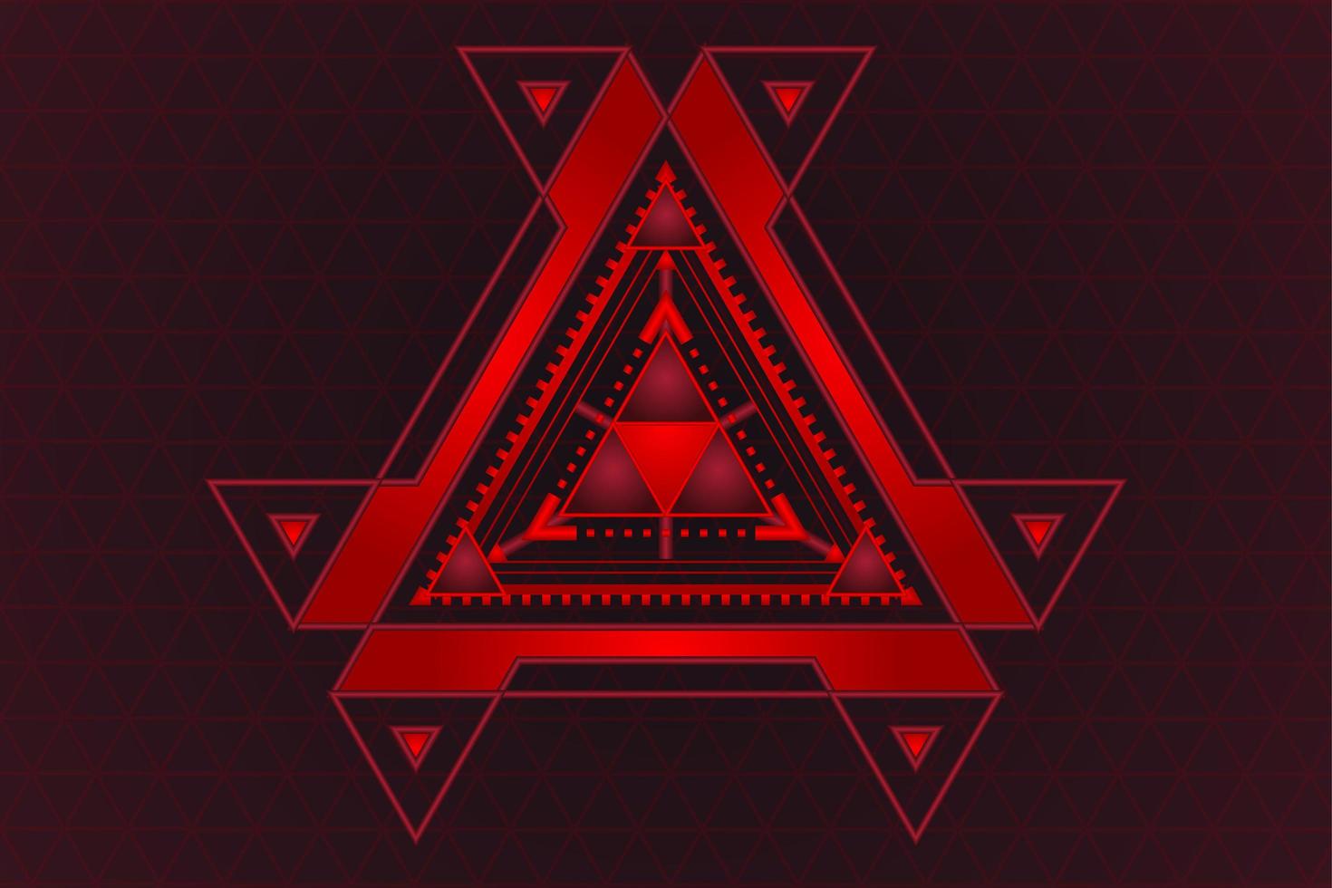 diseño de tecnología de triángulo rojo y negro degradado abstracto vector