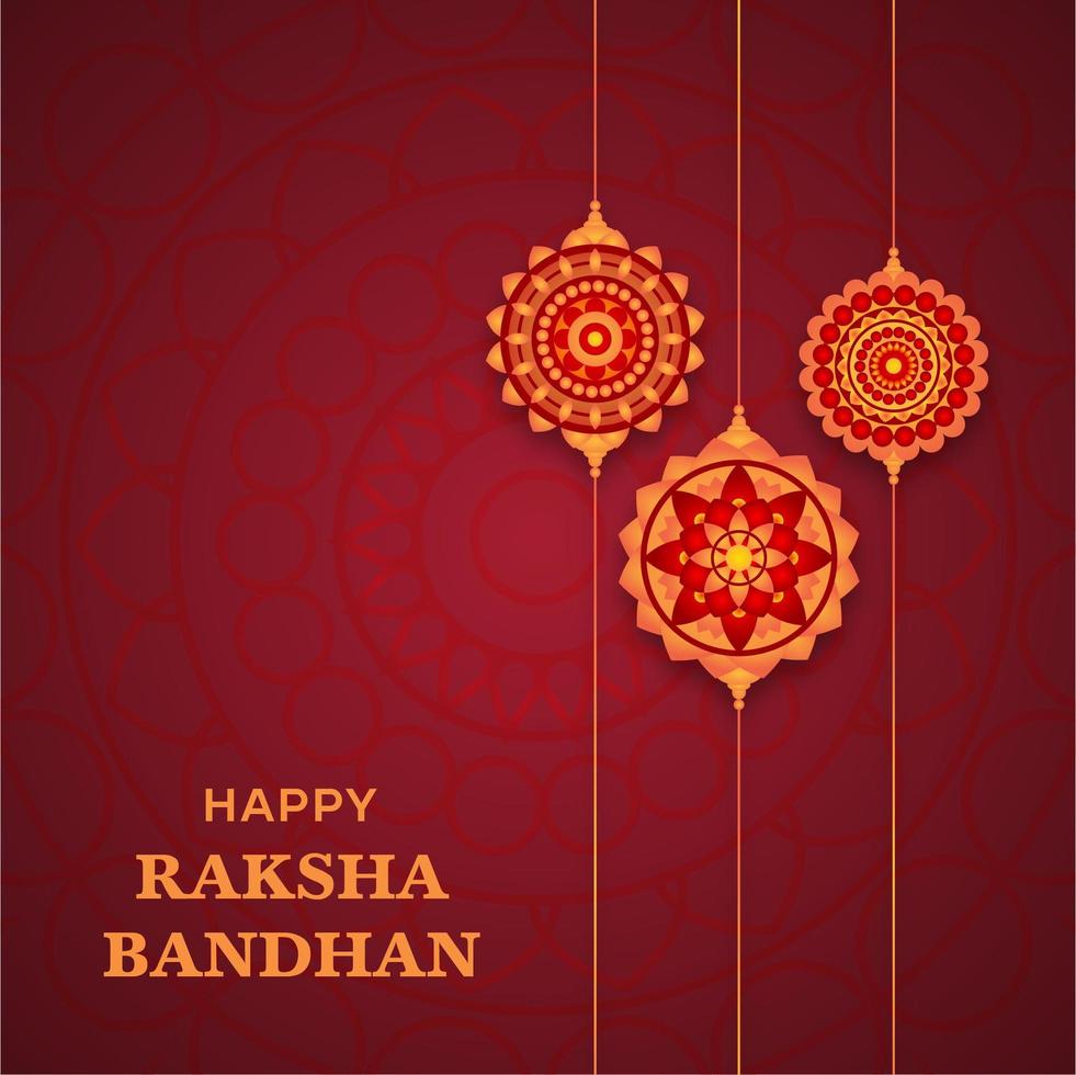 Raksha Bandhan design with 3 mandalas vector