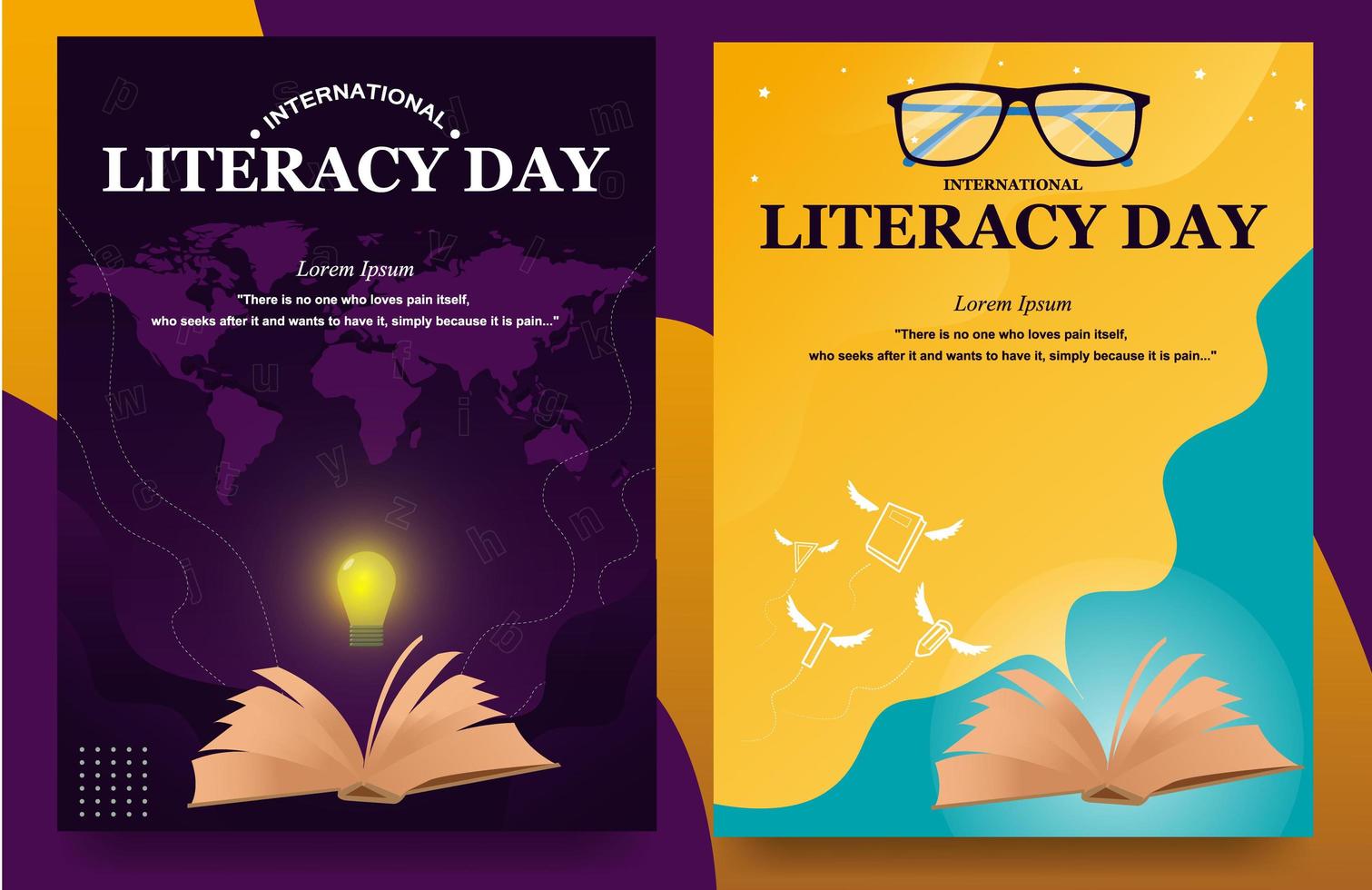 Posters for Literacy Day vector