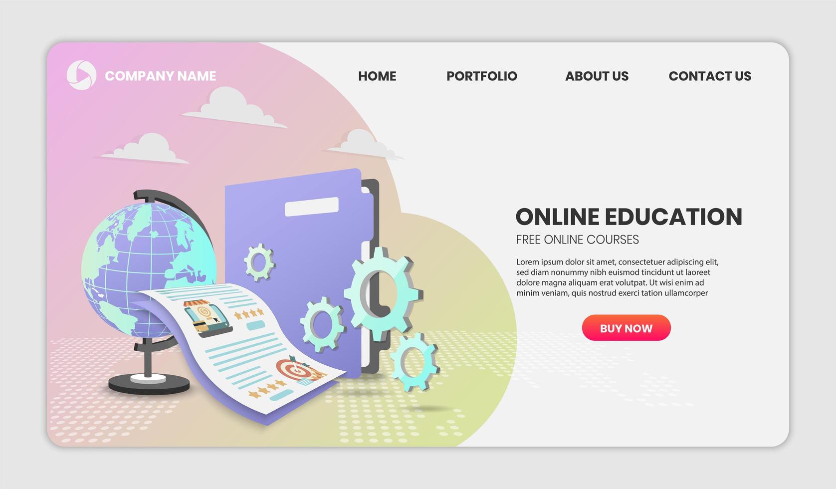 Online courses education concept vector