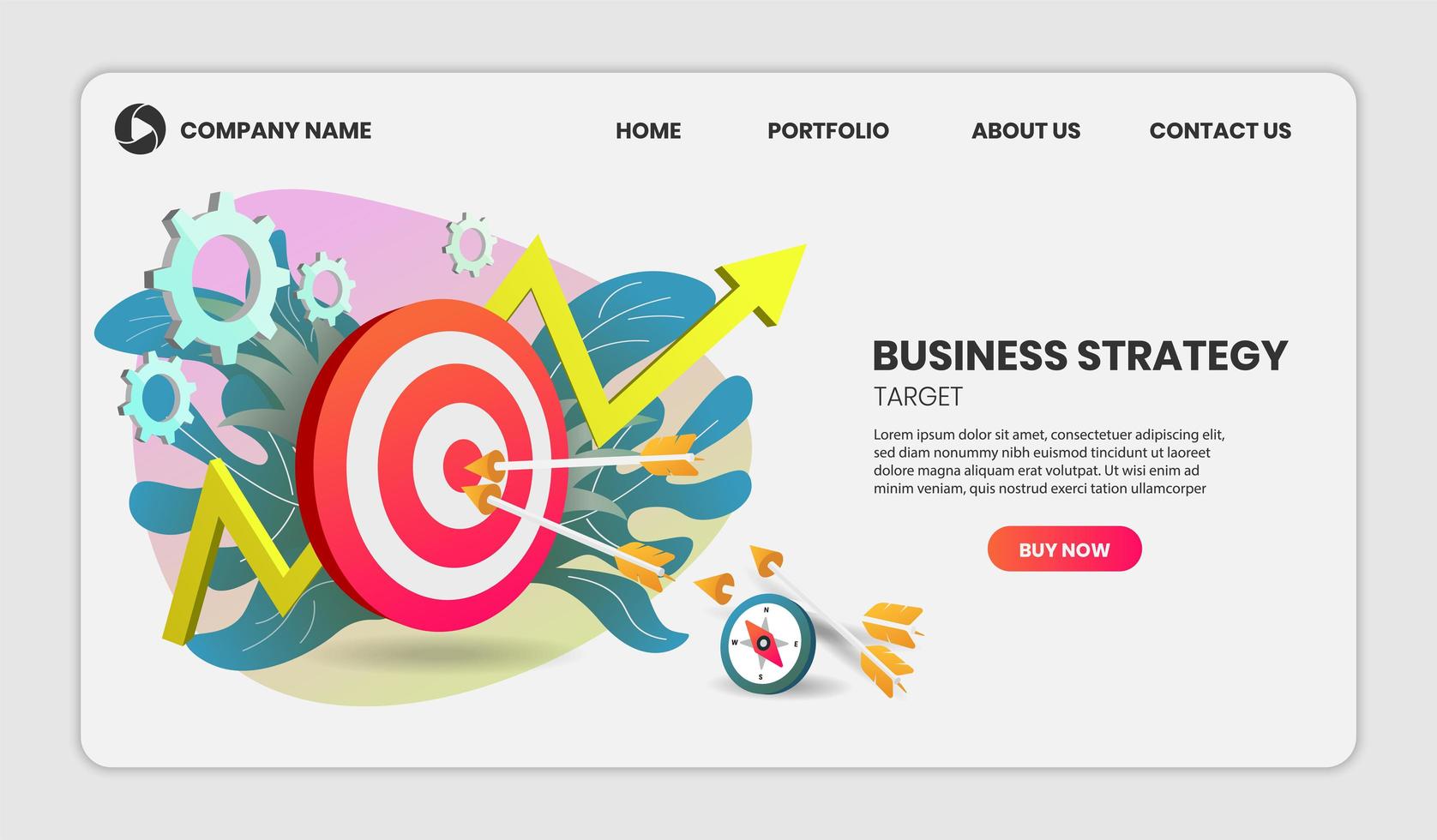 Business strategy concept with arrows hitting target vector