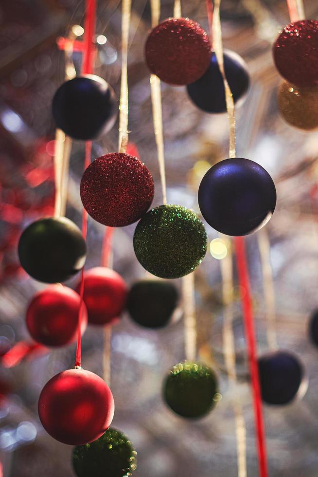 Assorted colorful holiday decorations photo