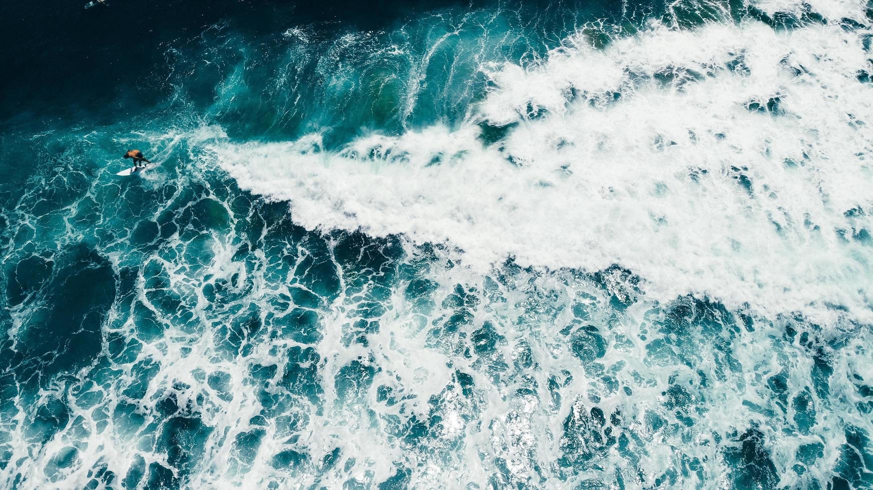 Aerial view of a surfer  photo