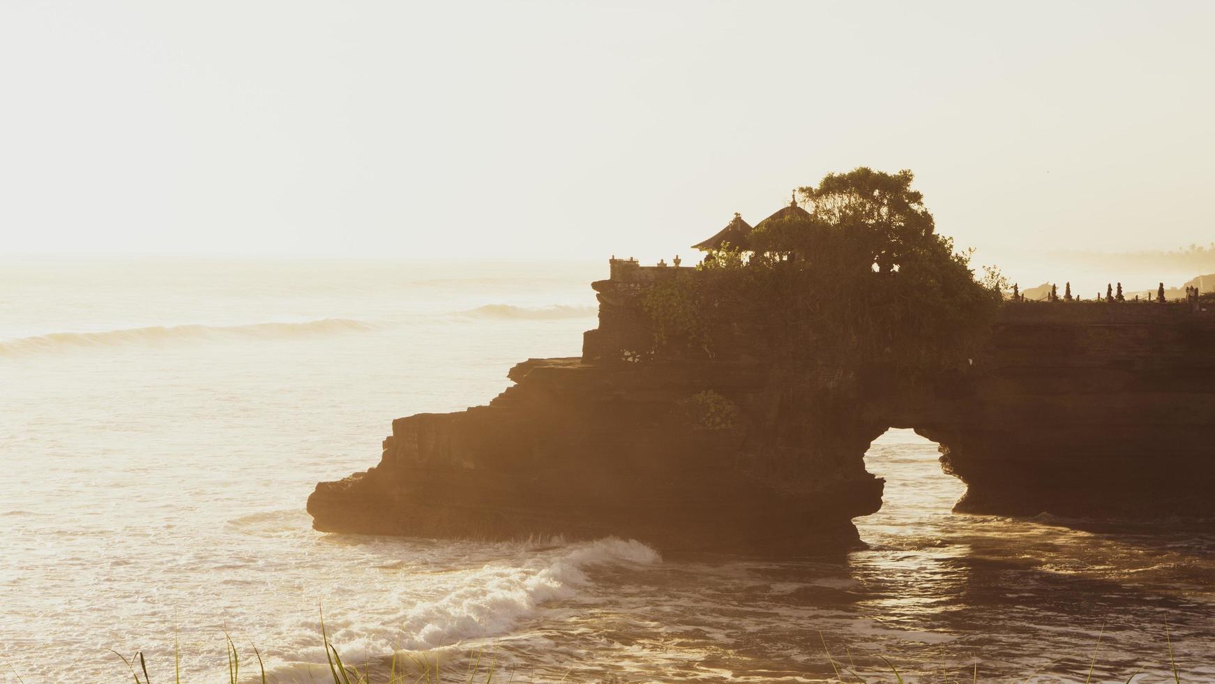 Buildings on an island photo