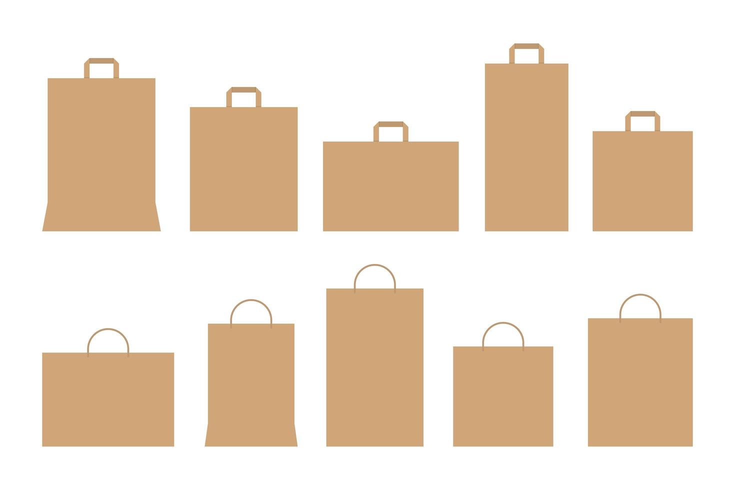 Shopping paper bag set vector