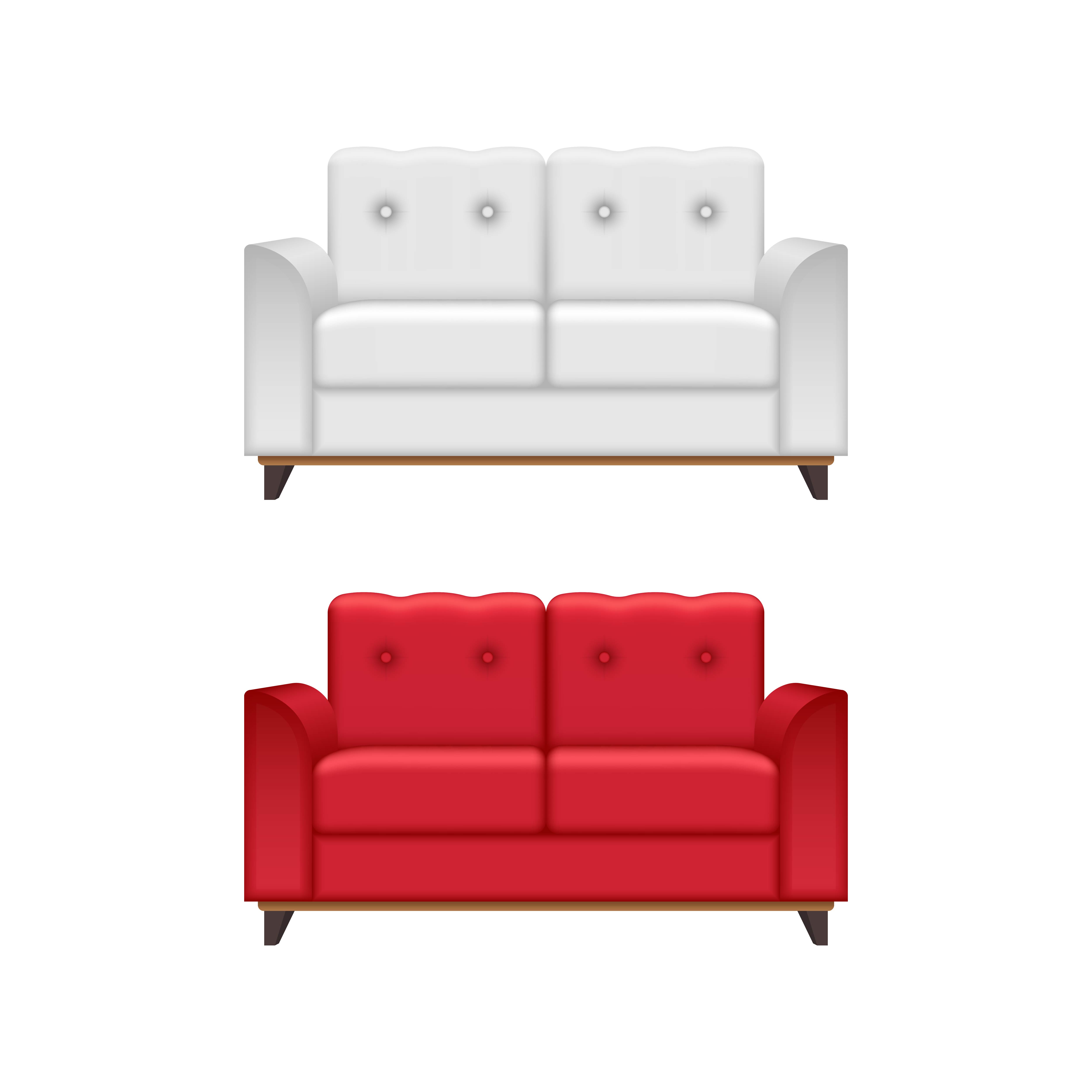 Red and white sofa isolated 1266858 Vector Art at Vecteezy