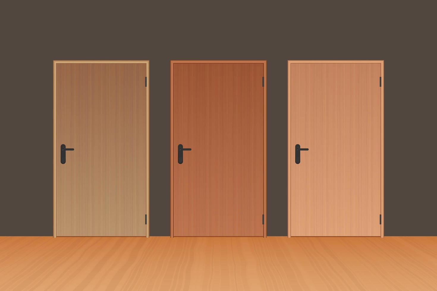 conjunto de puerta interior de madera s vector