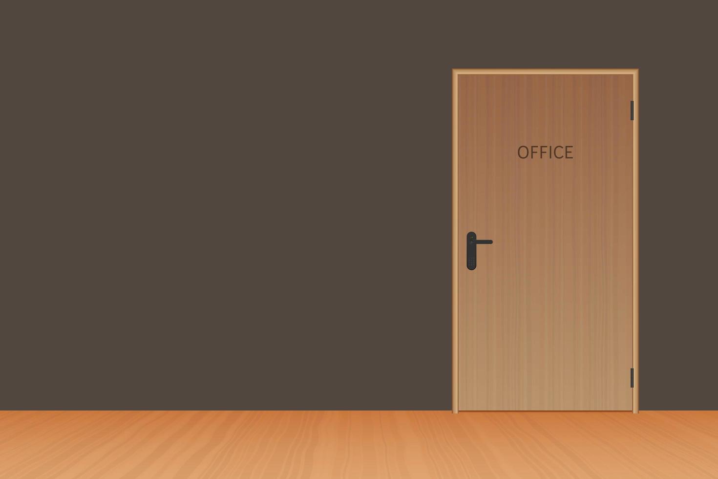 puerta de madera oficina vector