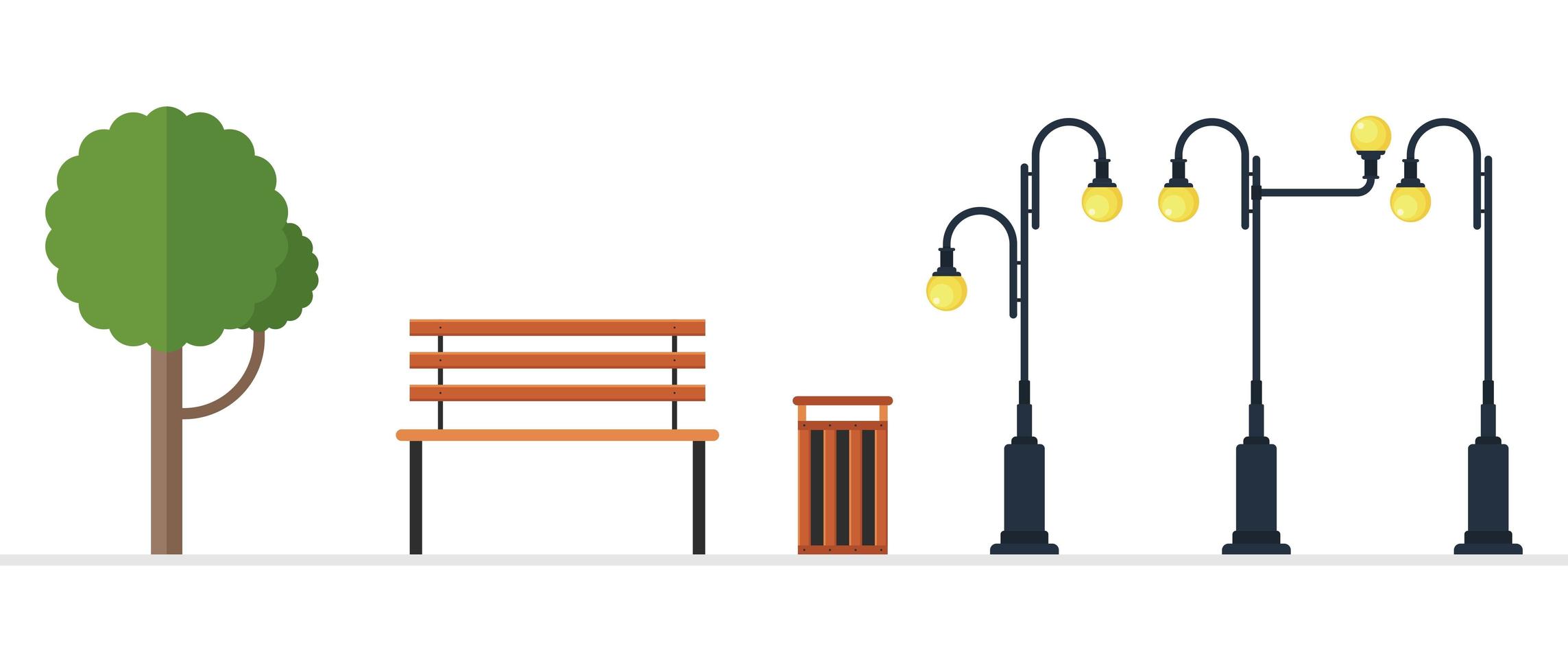 Park elements isolated  vector