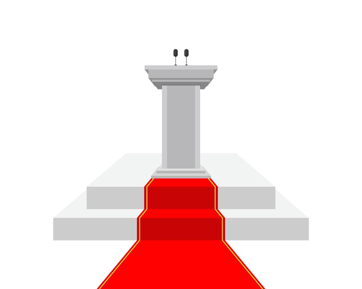 Podium tribune with red carpet  vector