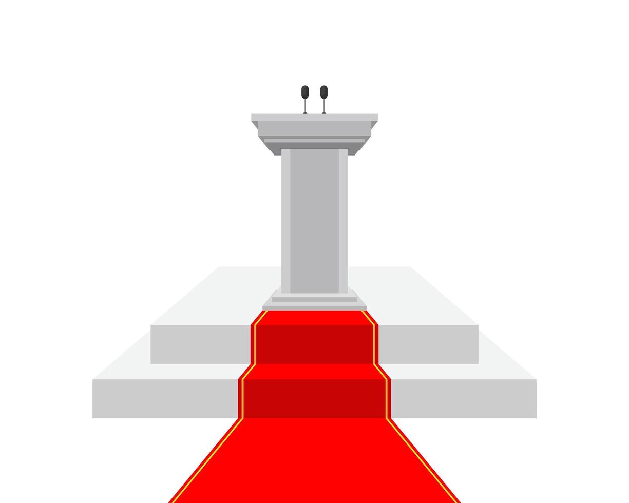 Podium tribune with red carpet  vector