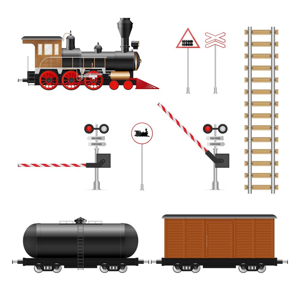 elementos ferroviarios aislados vector
