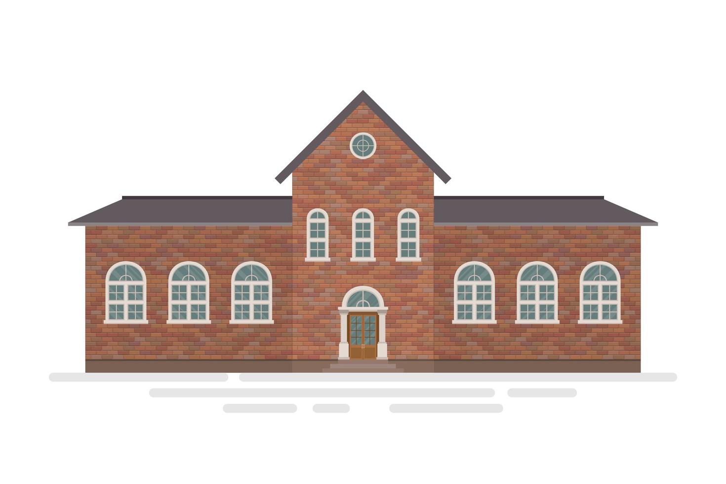 Brick high School building vector