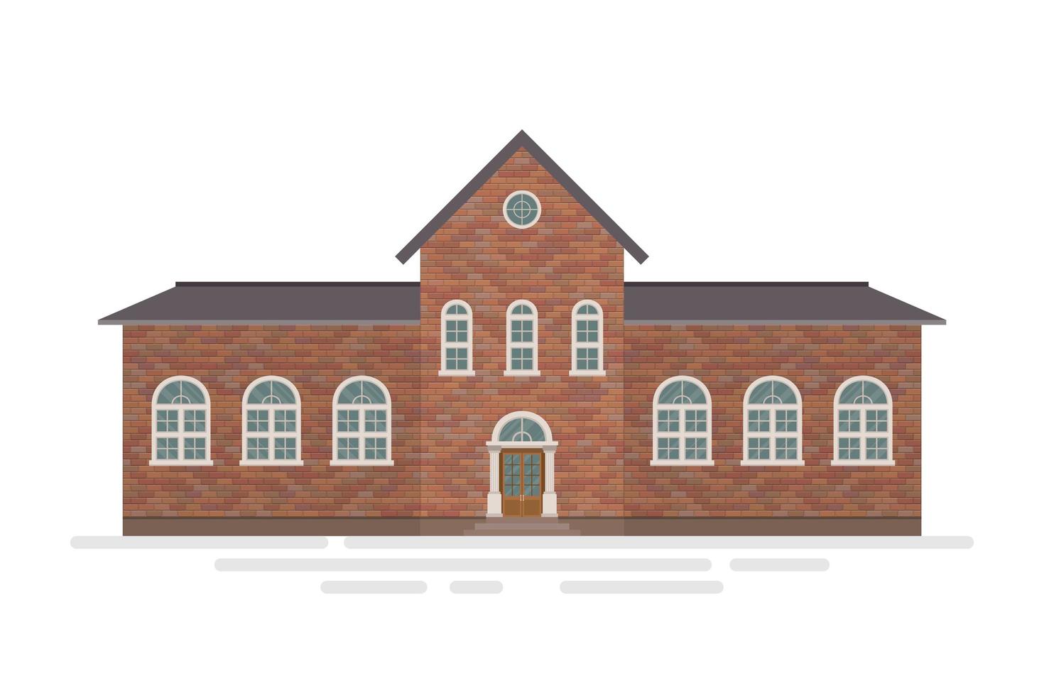 Brick high School building vector