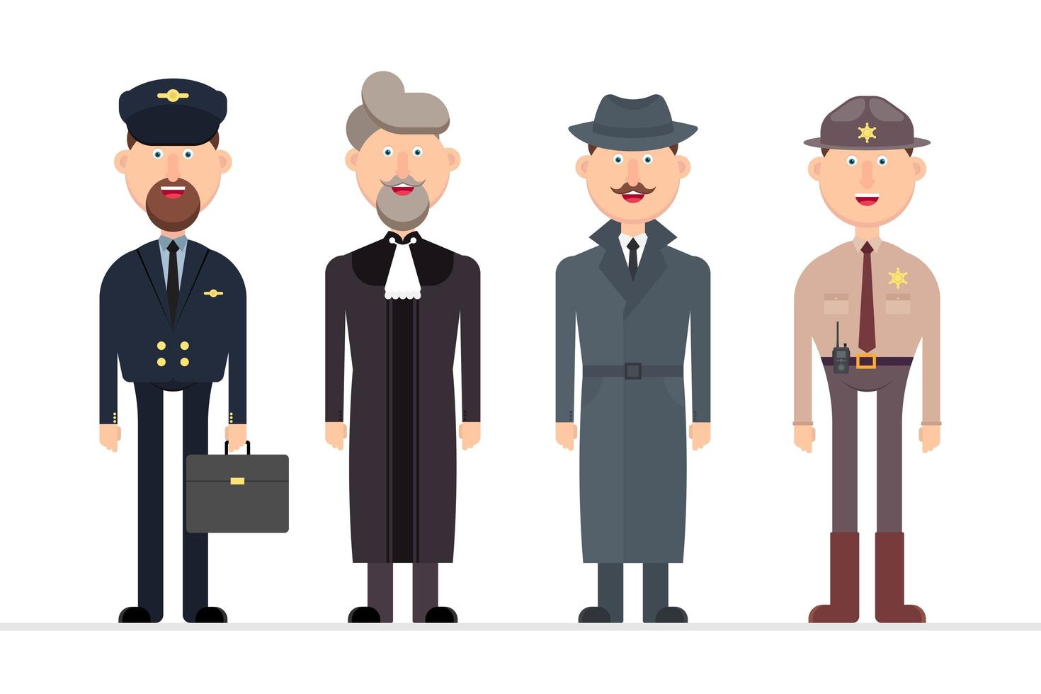 Man character with different professions  vector