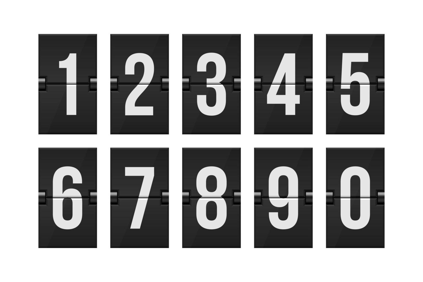 Mechanical scoreboard numbers  vector