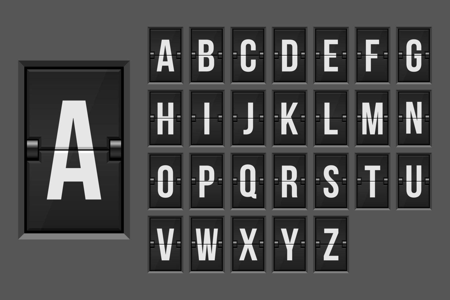 Mechanical scoreboard alphabet  vector