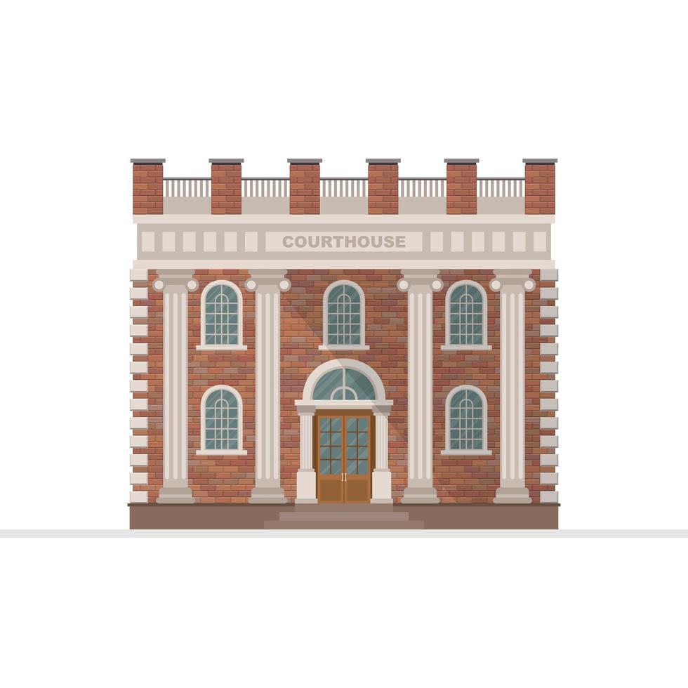 Brick courthouse building vector