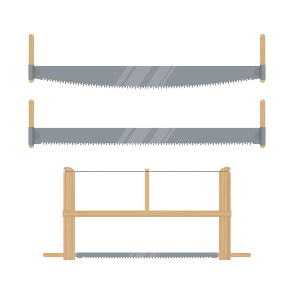 Set of hand saws  vector
