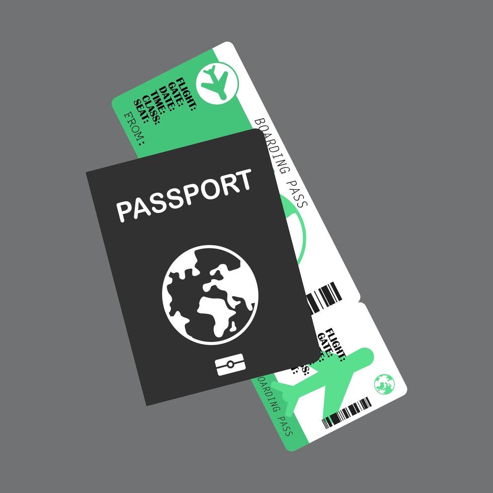 Passport with a ticket vector