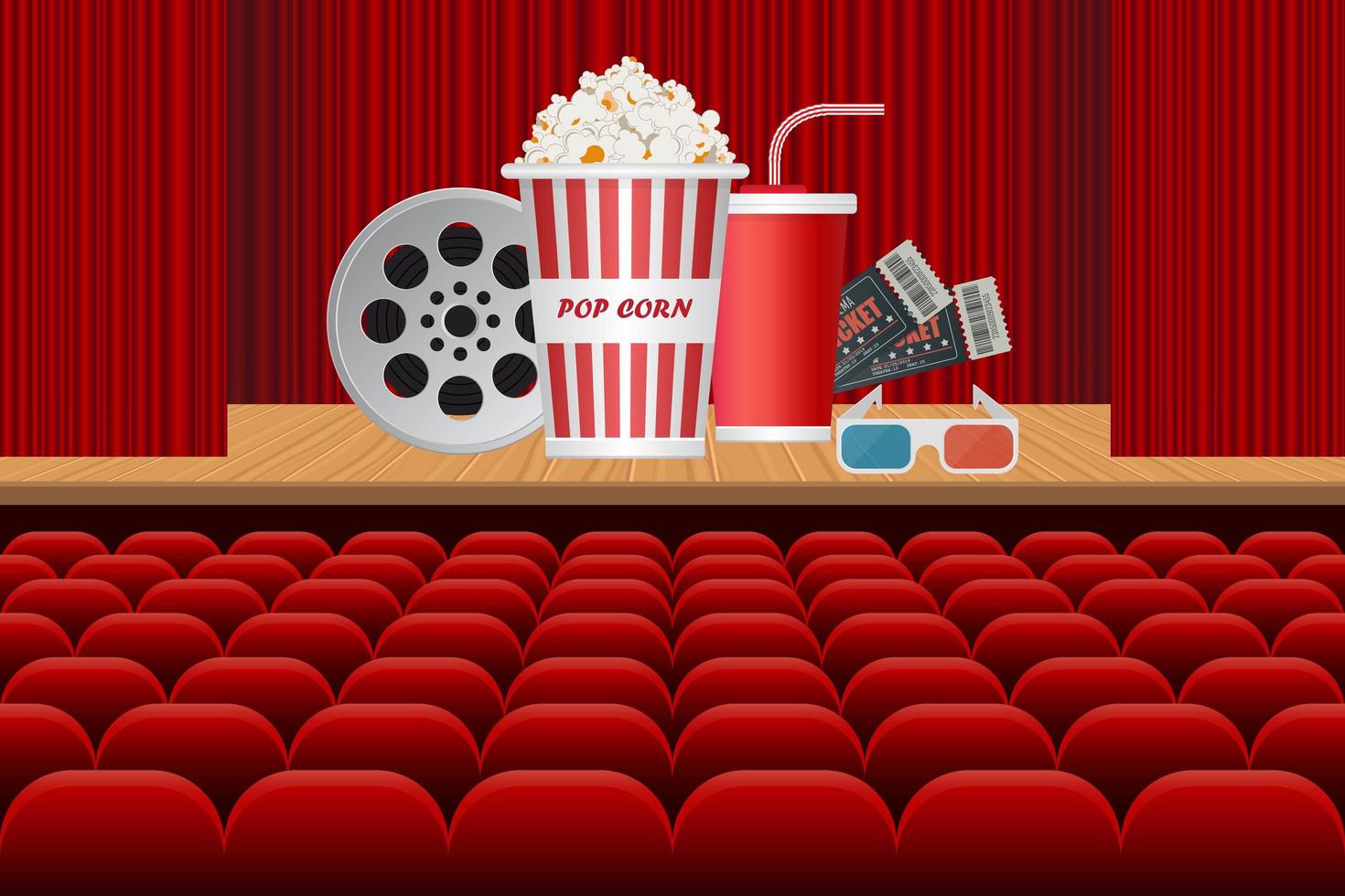 Entertainment elements in a theater vector