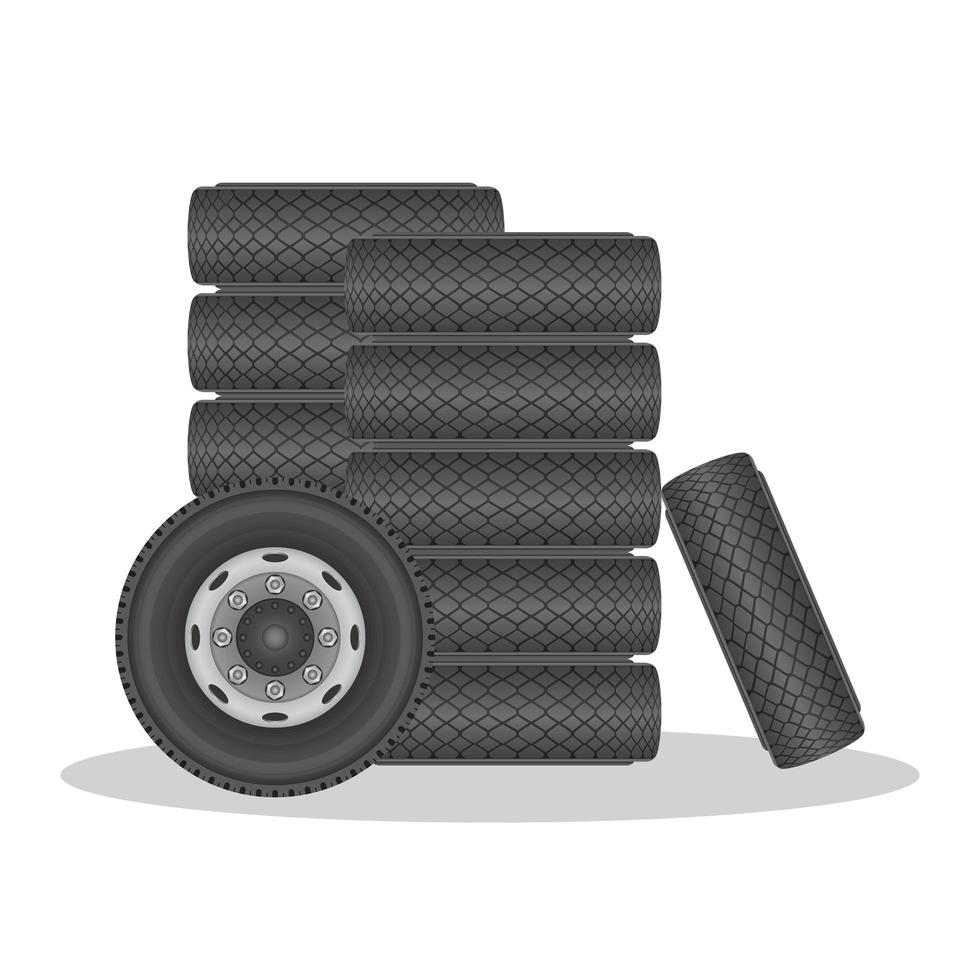 Car tire set vector
